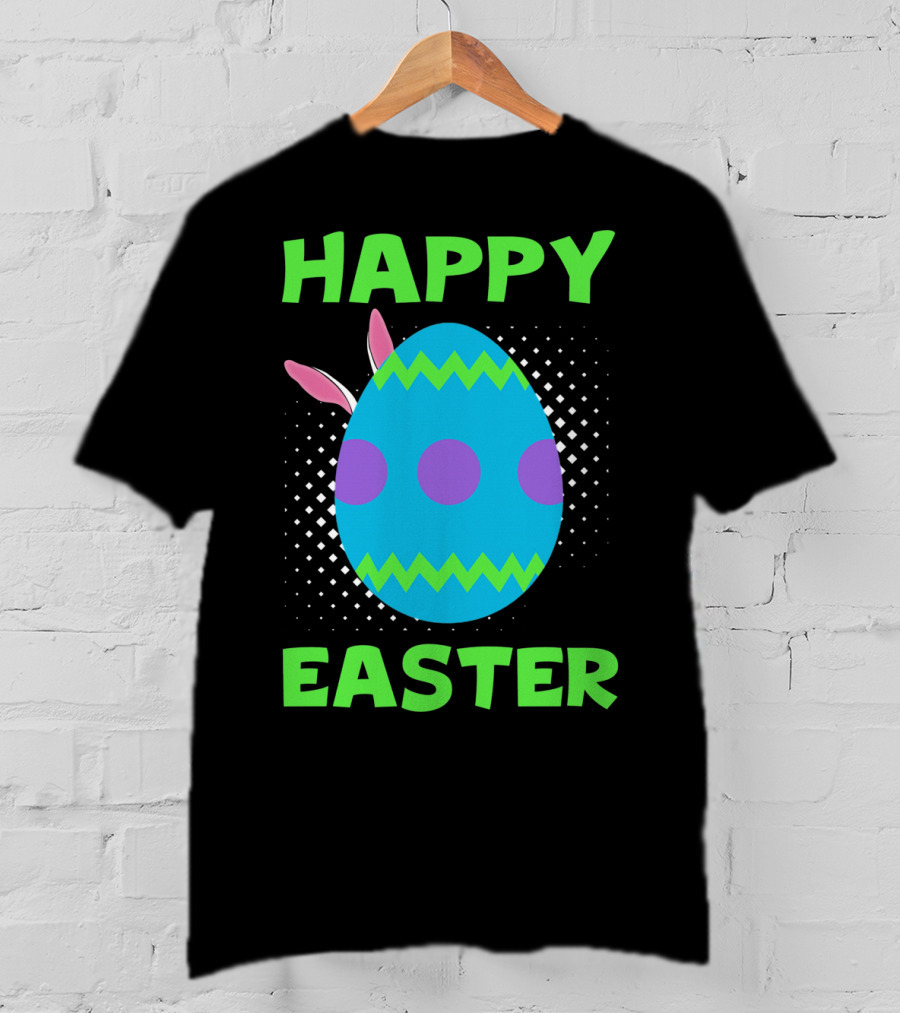 Happy Easter Colorful Egg Bunny Ears T-Shirt
