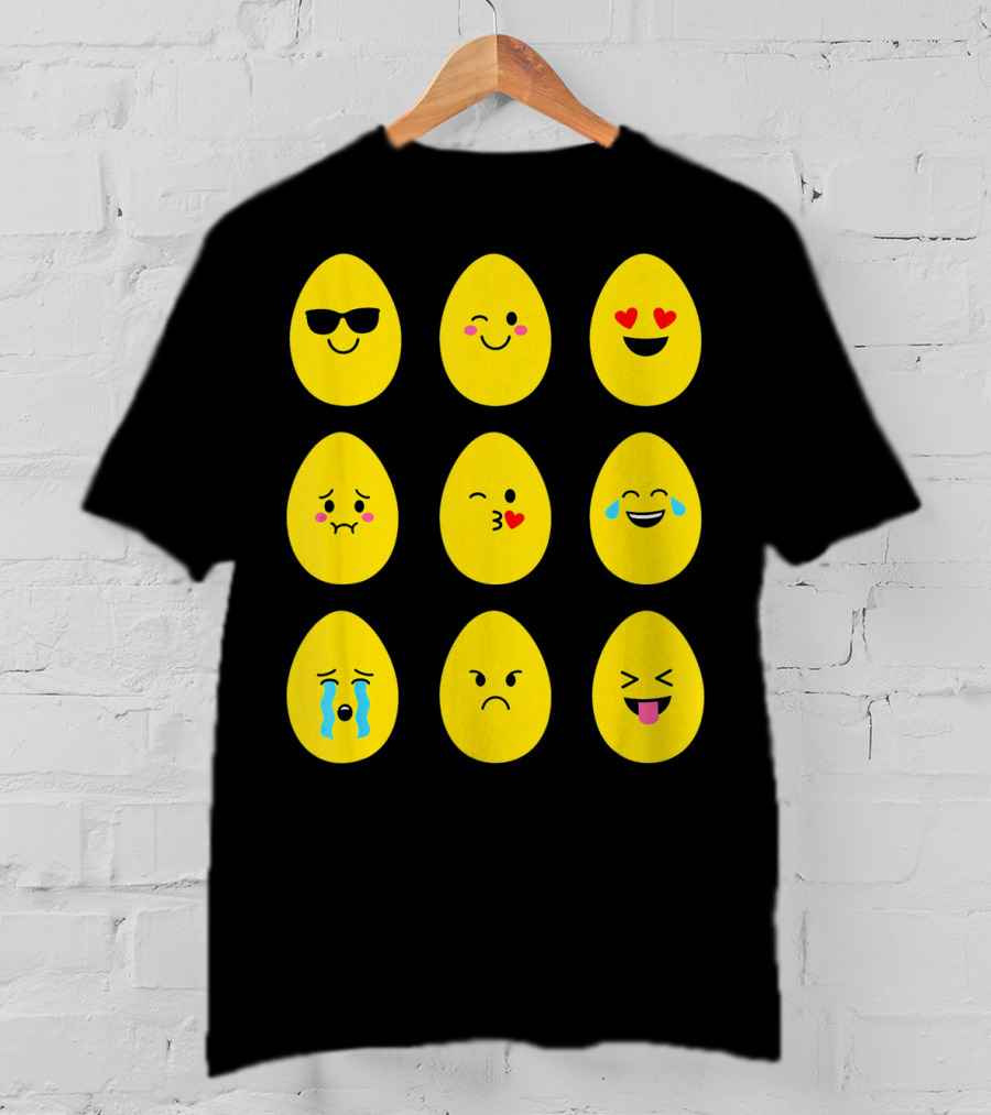 Funny Easter Emoticon Egg Faces With Expressions T-Shirt