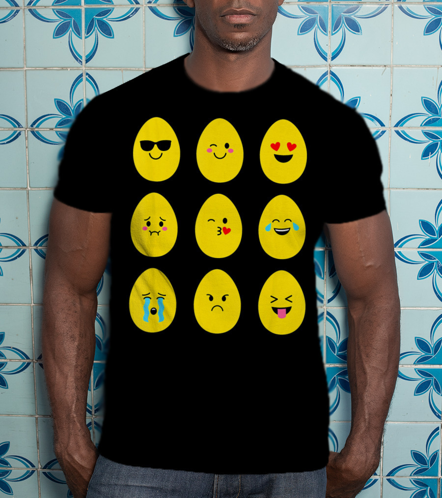 Funny Easter Emoticon Egg Faces With Expressions T-Shirt