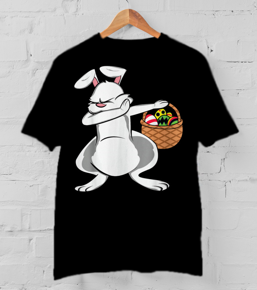 Easter Bunny Dab With Basket Of Colorful Eggs T-Shirt