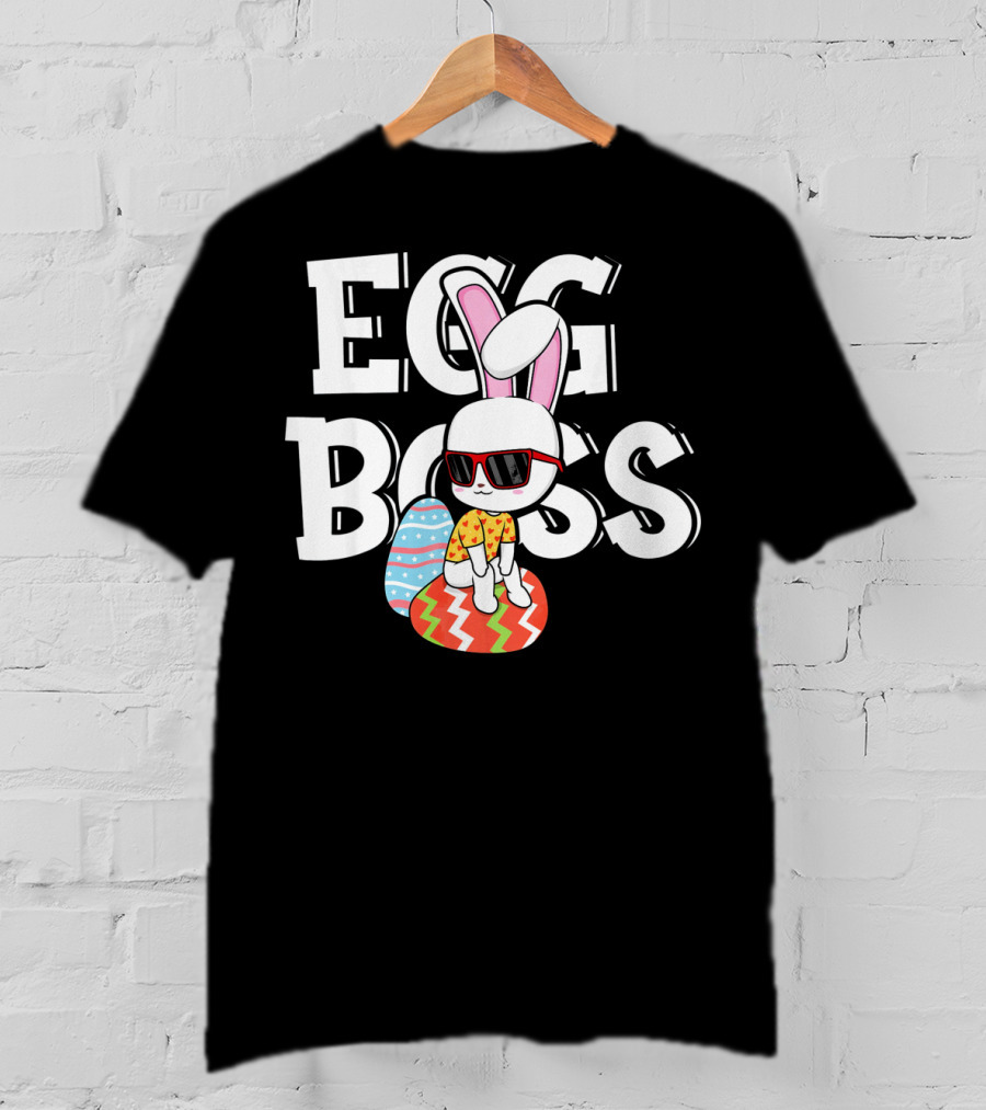 EGG BOSS Funny Easter Egg Bunny With Sunglasses T-Shirt