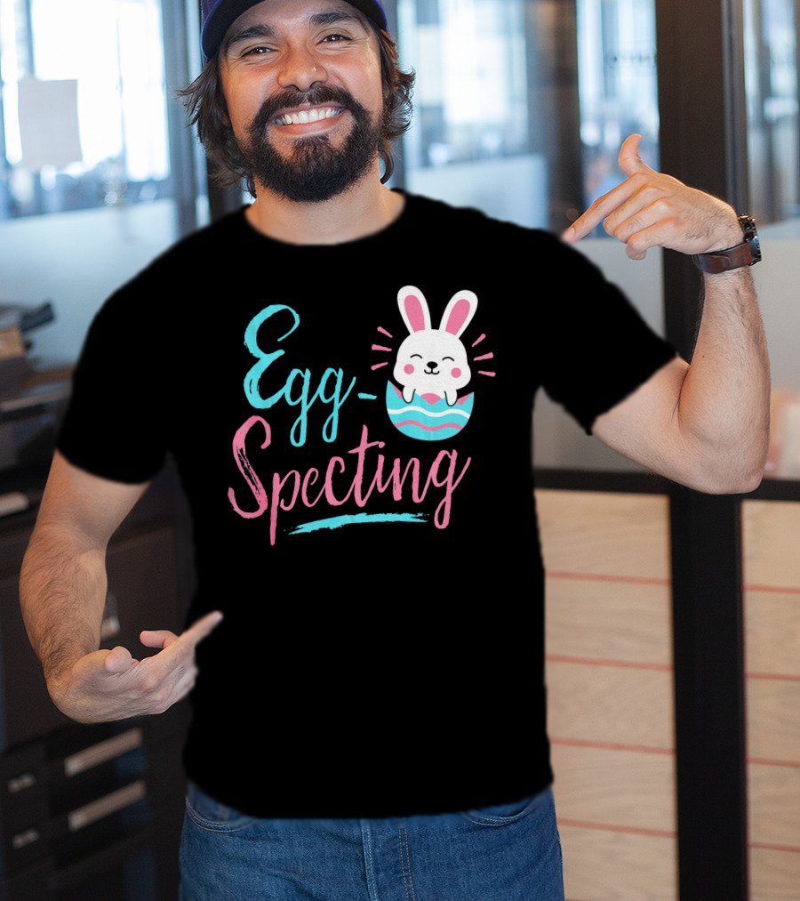 Egg-Specting Funny Easter Bunny In Decorated Egg T-Shirt