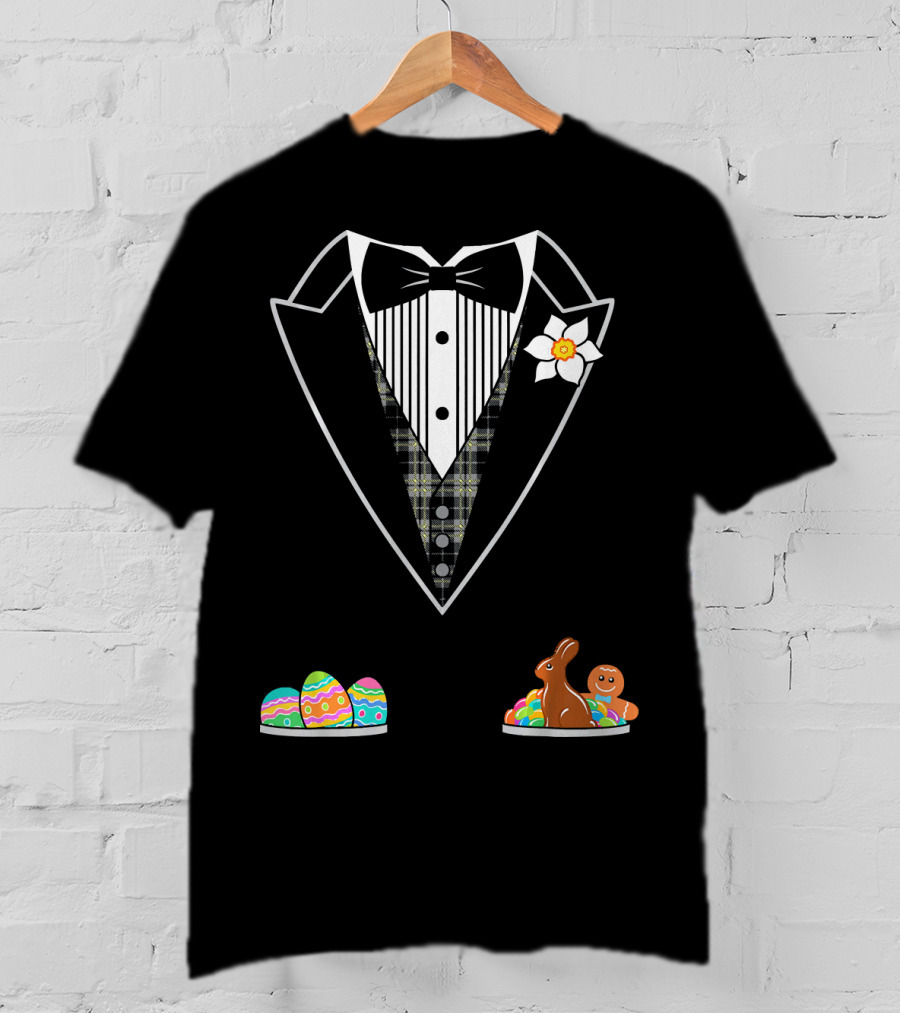 Easter Tuxedo With Eggs Chocolate Bunny And Gingerbread T-Shirt