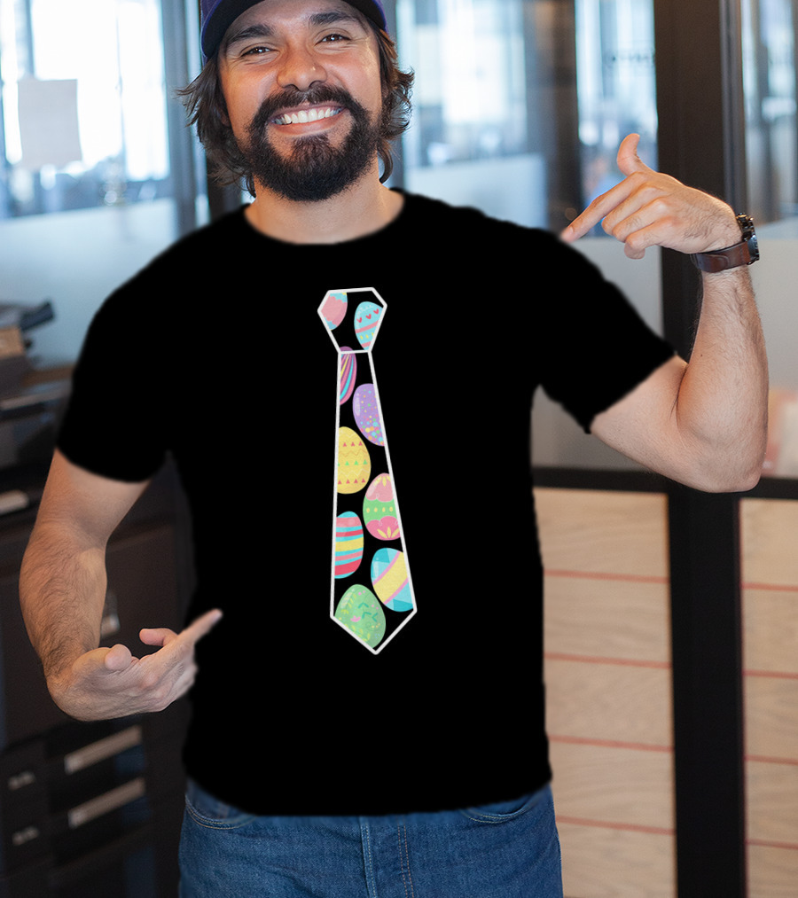Colorful Easter Eggs Neck Tie T-Shirt
