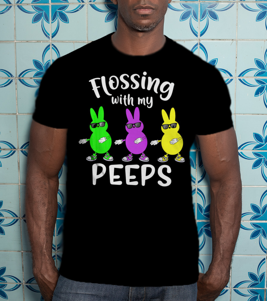Flossing With My Peeps Bunny Dancing Fun T-Shirt
