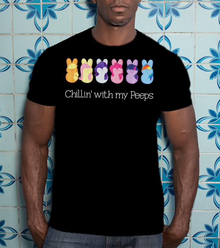 Chillin' With My Peeps Funny Easter Bunny Friends T-Shirt