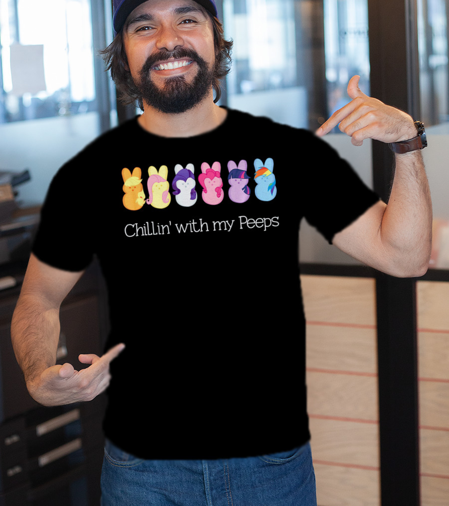 Chillin' With My Peeps Funny Easter Bunny Friends T-Shirt