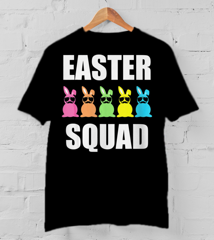 Easter Squad Family Funny Mustache Bunny Egg Hunting T-Shirt
