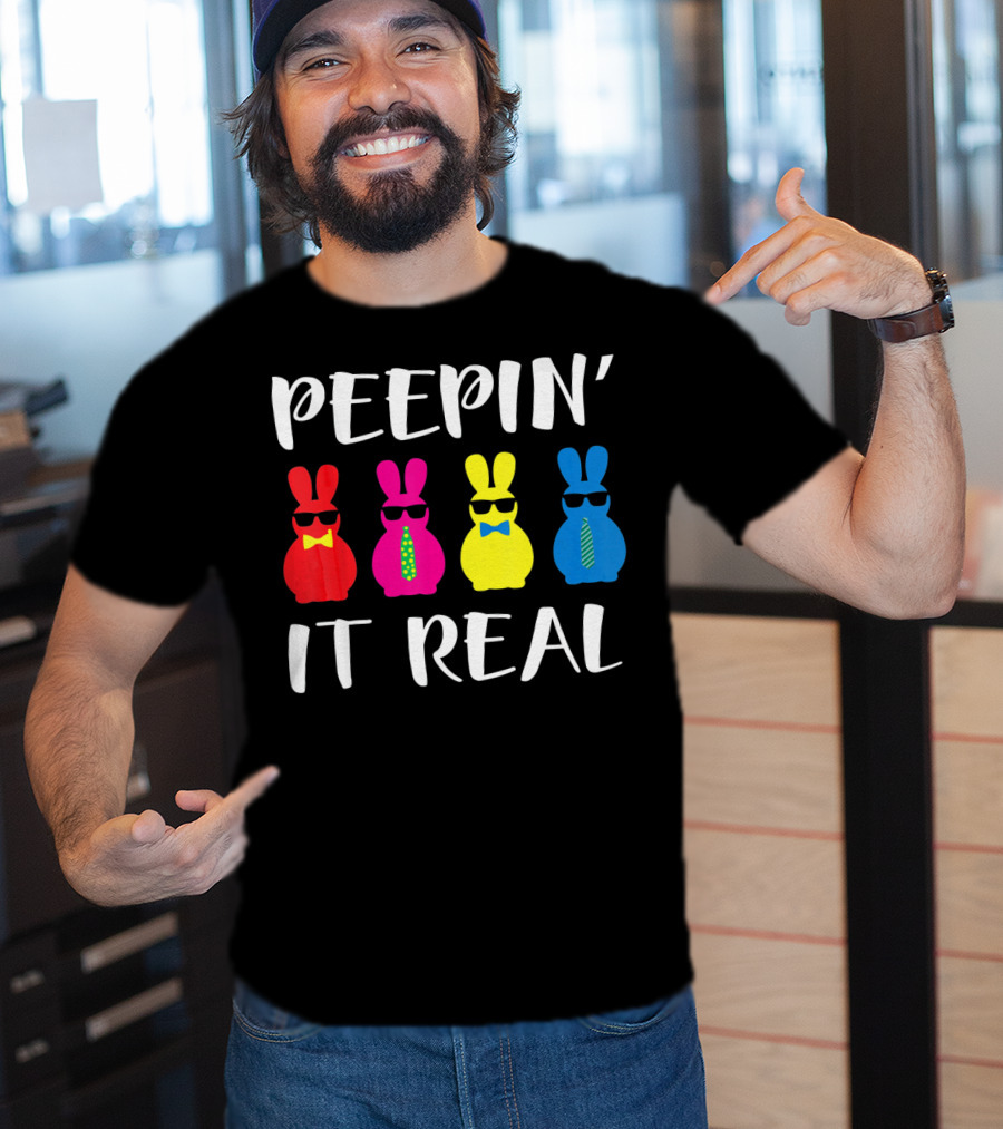 Peepin It Real Easter Bunni Sunglasses Bowties And Ties T-Shirt