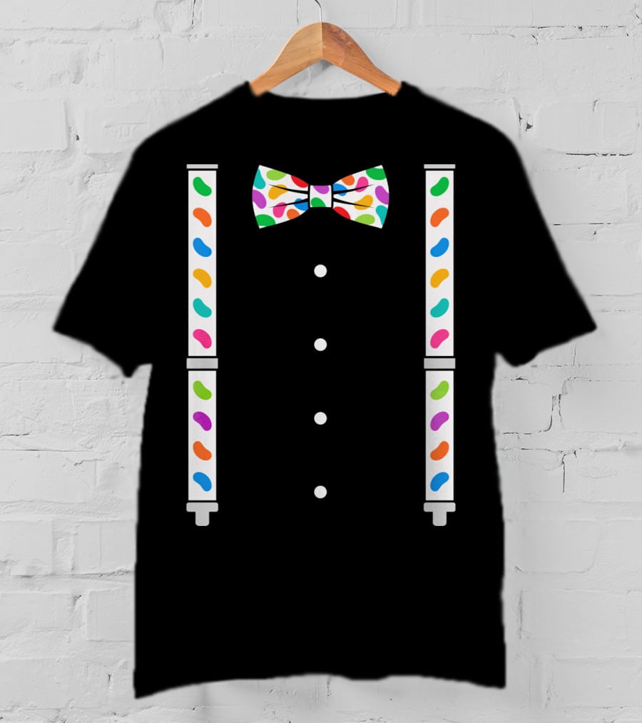 Easter Jelly Beans Bow Tie And Suspenders T-Shirt
