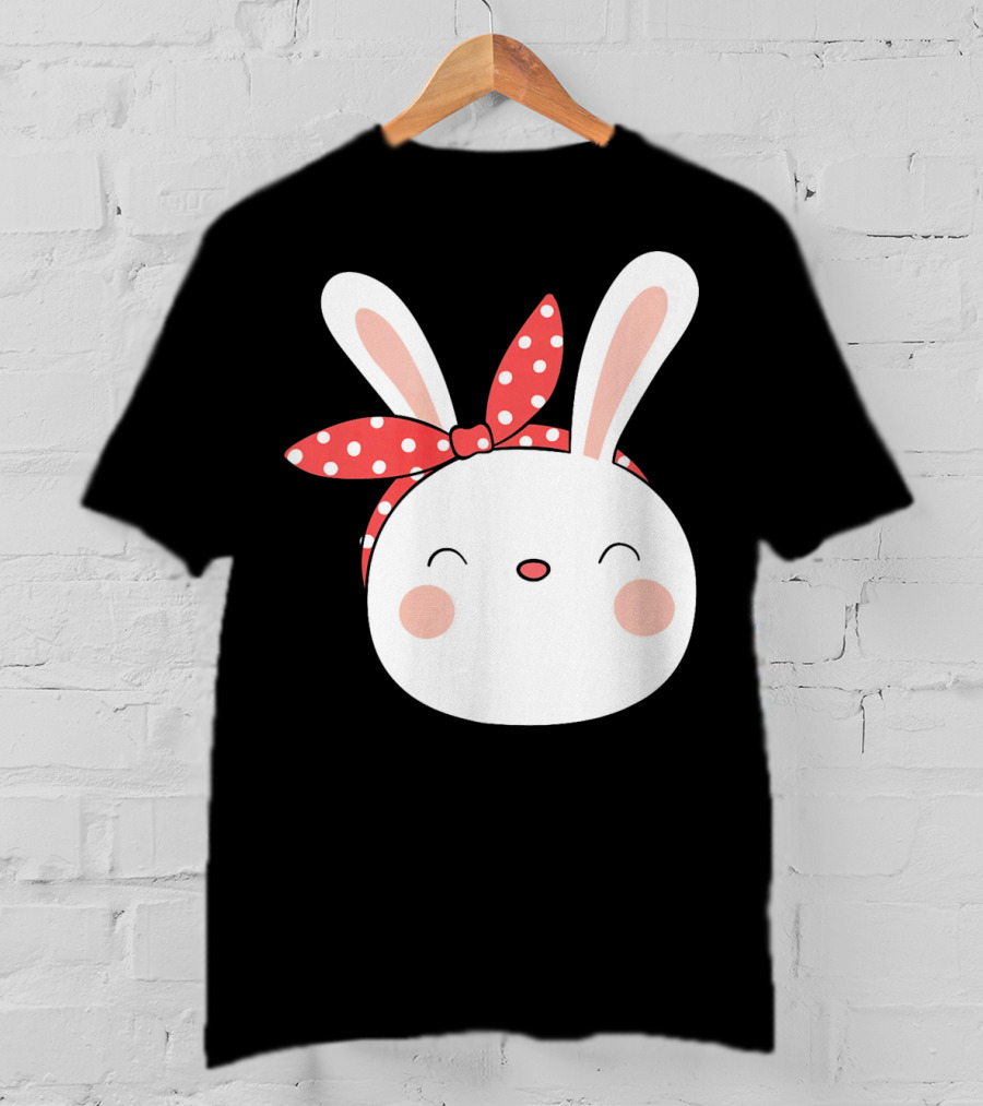 Easter Bunny With Polka Dot Headband T-Shirt