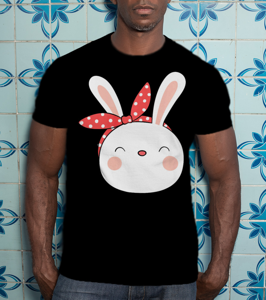 Easter Bunny With Polka Dot Headband T-Shirt