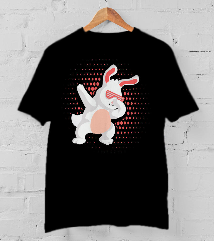 Funny Dabbing Hip Hop Bunny Easter With Shades T-Shirt