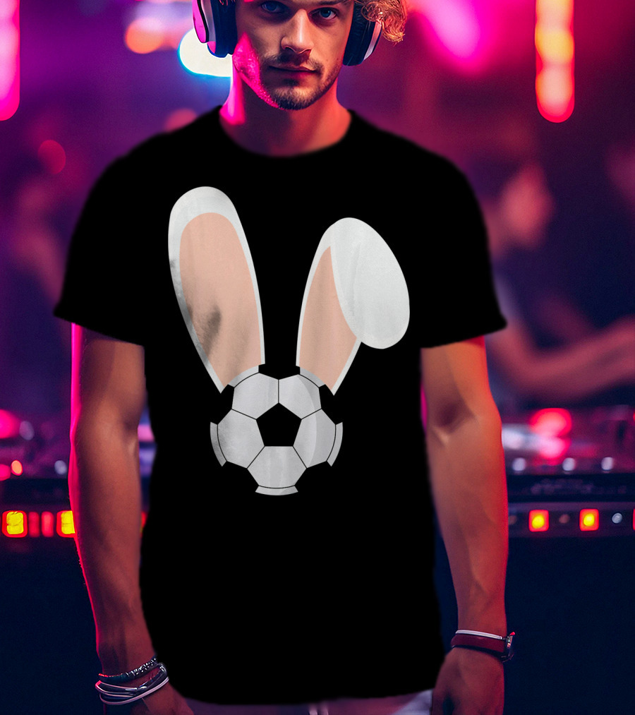 Easter Rabbit Bunny Ears Soccer Ball Combination T-Shirt