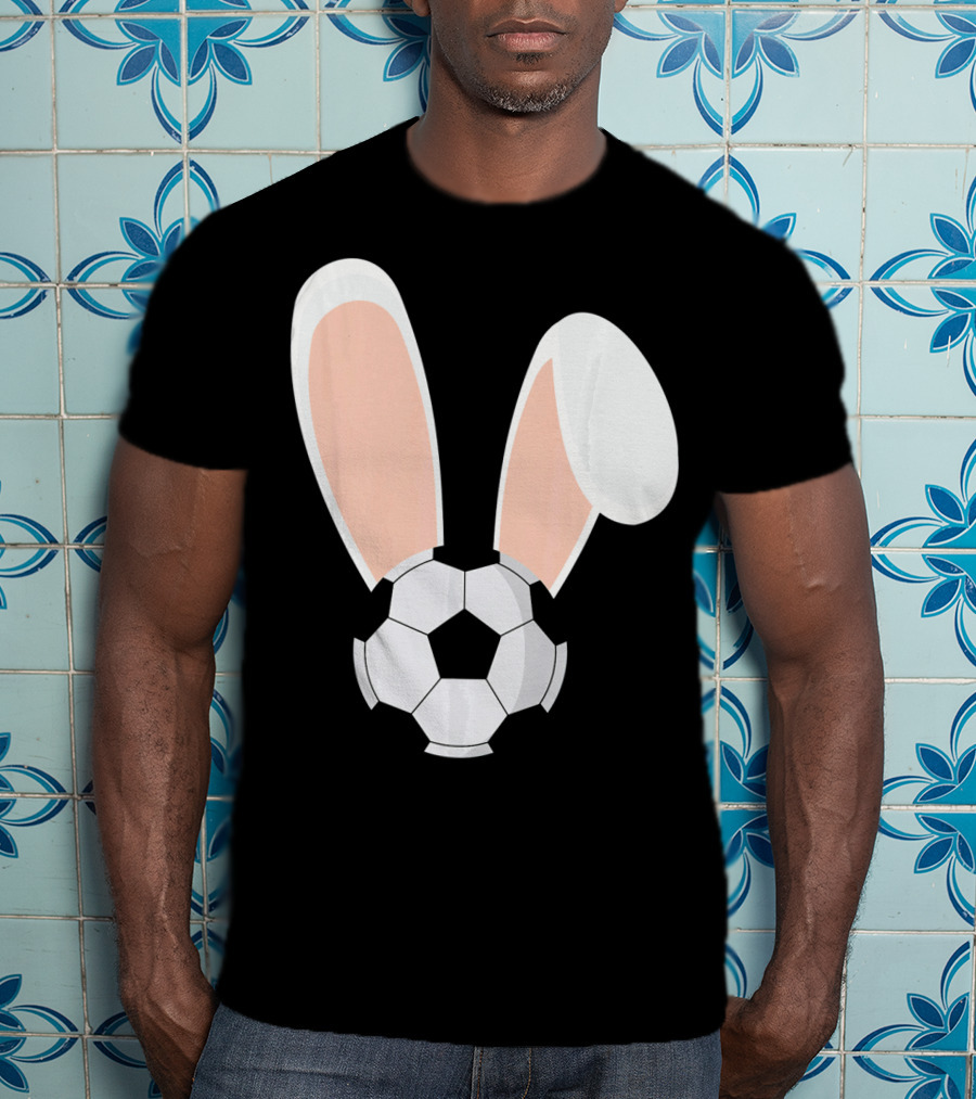 Easter Rabbit Bunny Ears Soccer Ball Combination T-Shirt