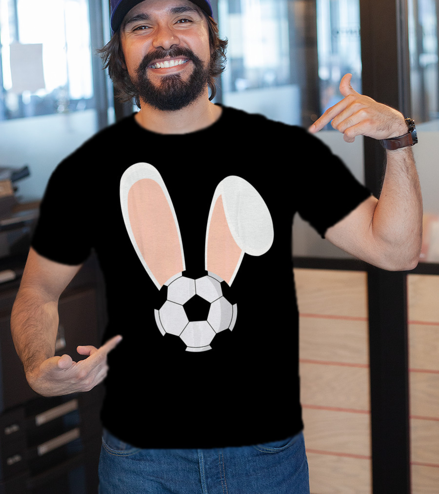 Easter Rabbit Bunny Ears Soccer Ball Combination T-Shirt