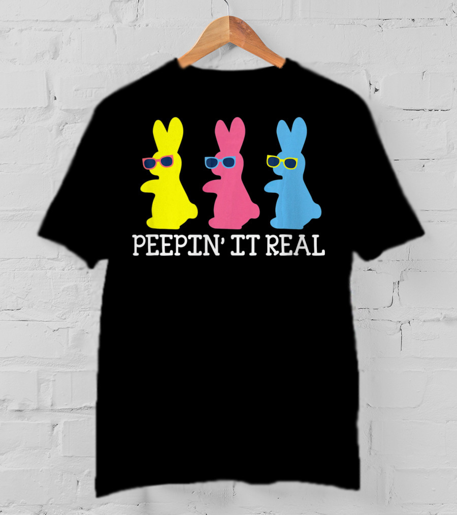 Peepin It Real Colorful Easter Bunny Sunglasses Trio T-Shirt