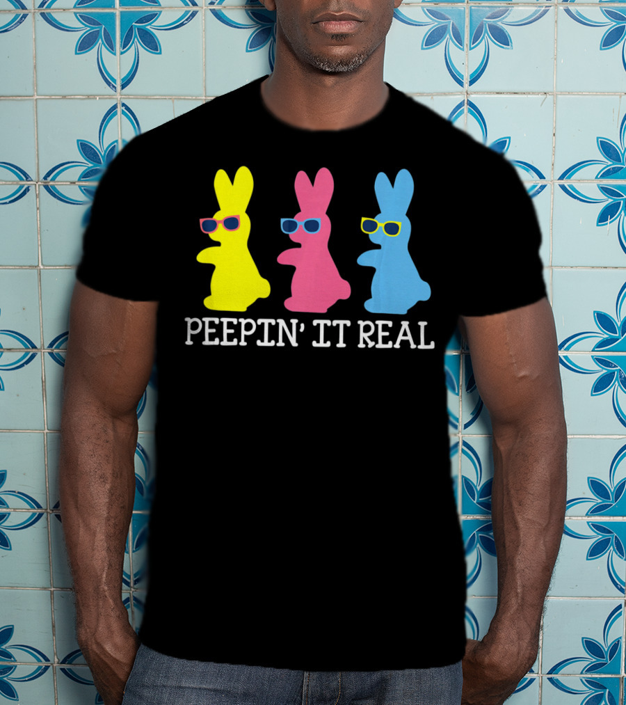 Peepin It Real Colorful Easter Bunny Sunglasses Trio T-Shirt