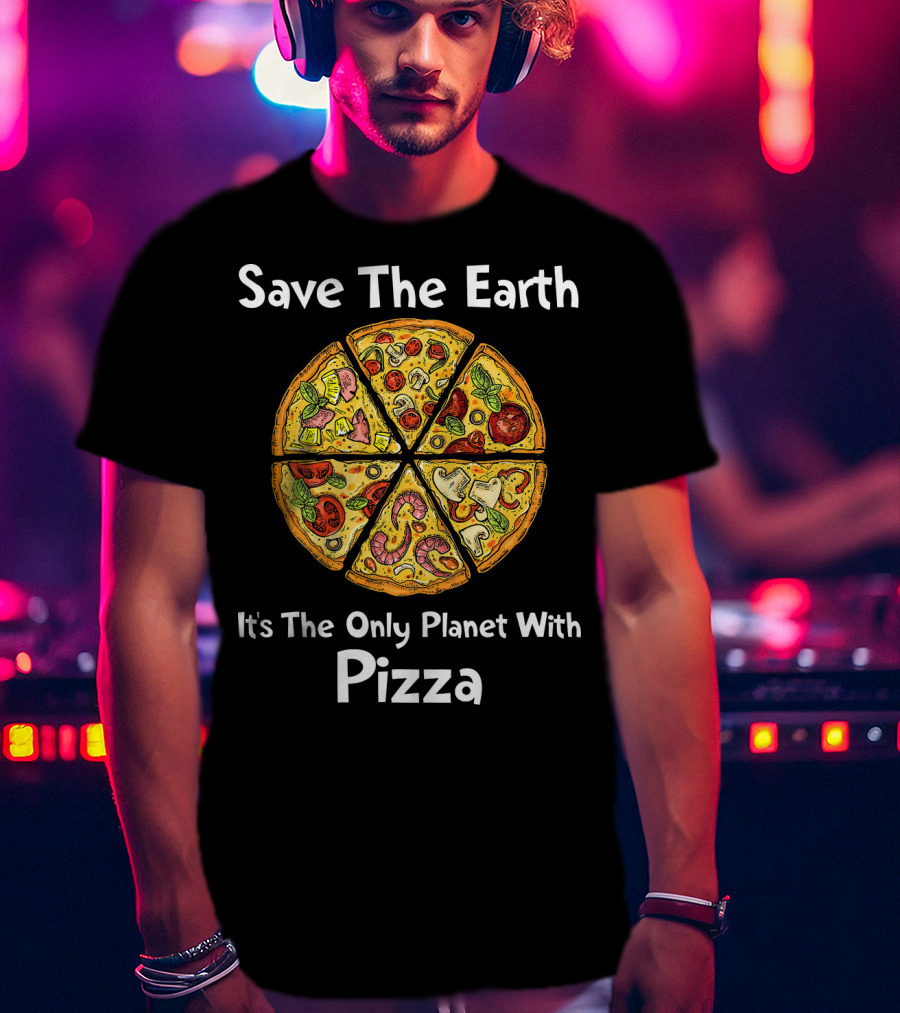 Save The Earth It's The Only Planet With Pizza T-Shirt