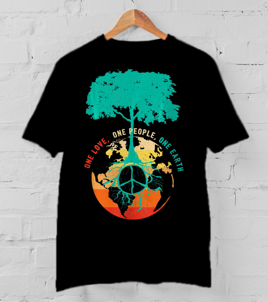 One Love One People One Earth Peace Tree T-Shirt