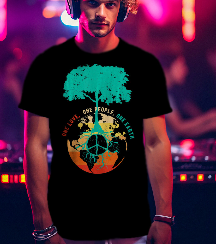 One Love One People One Earth Peace Tree T-Shirt