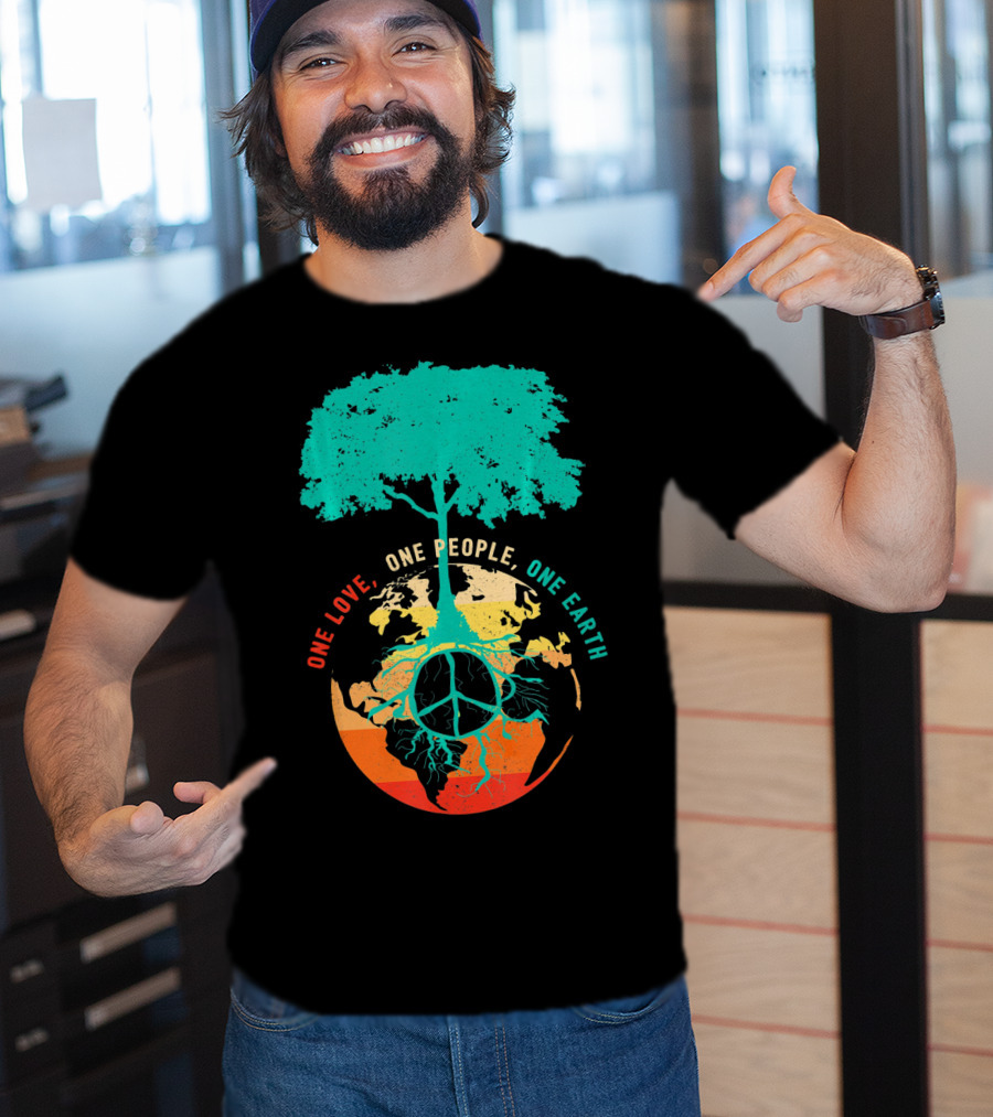 One Love One People One Earth Peace Tree T-Shirt