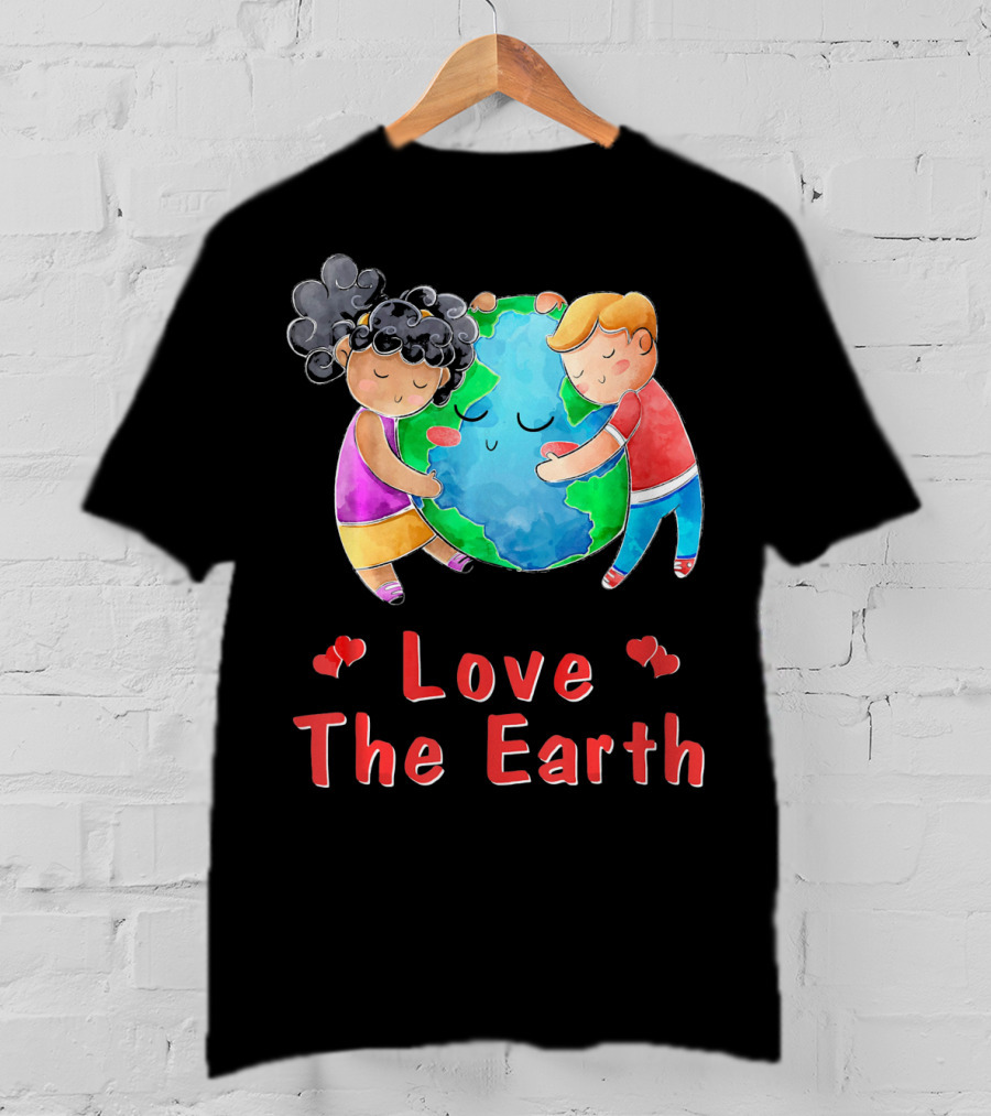 Love The Earth Children Hugging Globe T-Shirt
