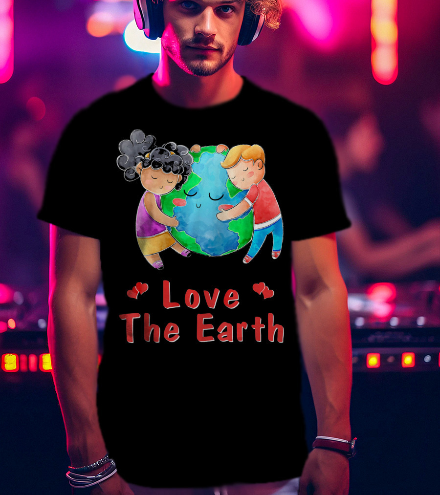 Love The Earth Children Hugging Globe T-Shirt