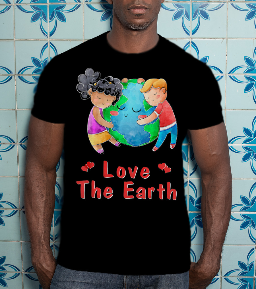 Love The Earth Children Hugging Globe T-Shirt