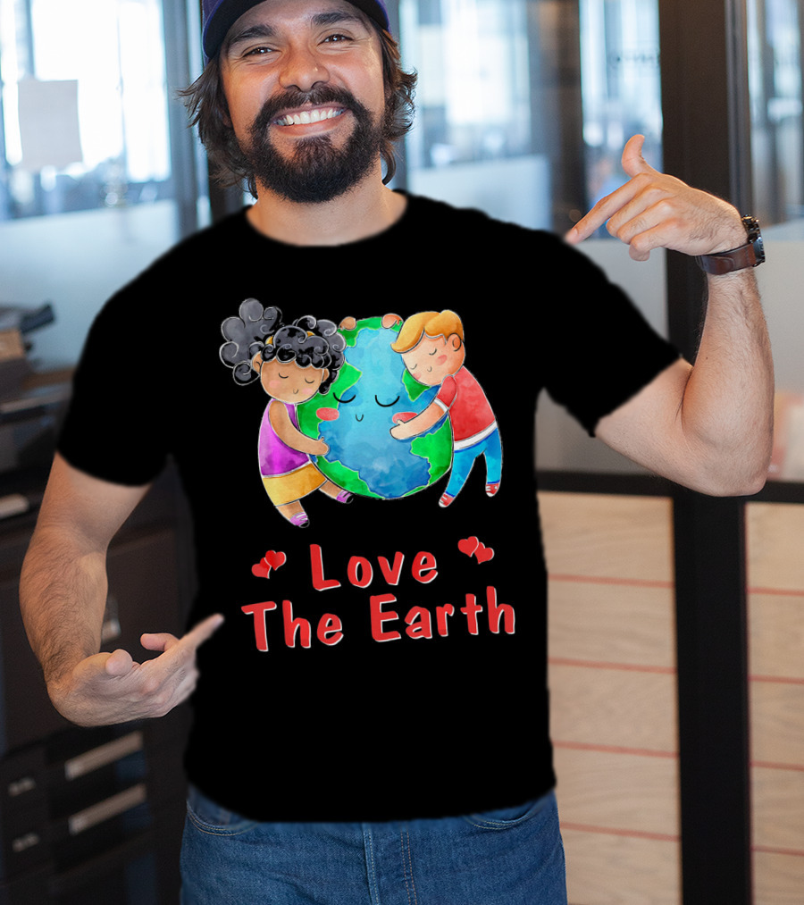 Love The Earth Children Hugging Globe T-Shirt