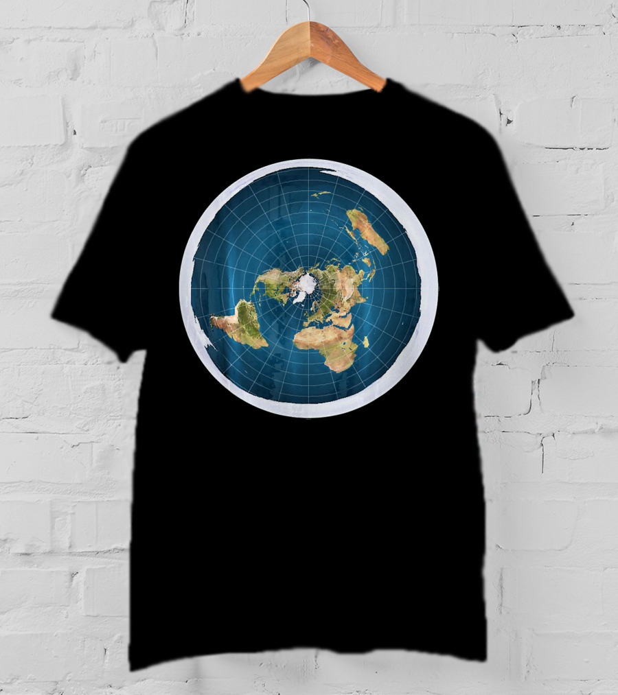 Map Of The Flat Earth Circular Projection T-Shirt