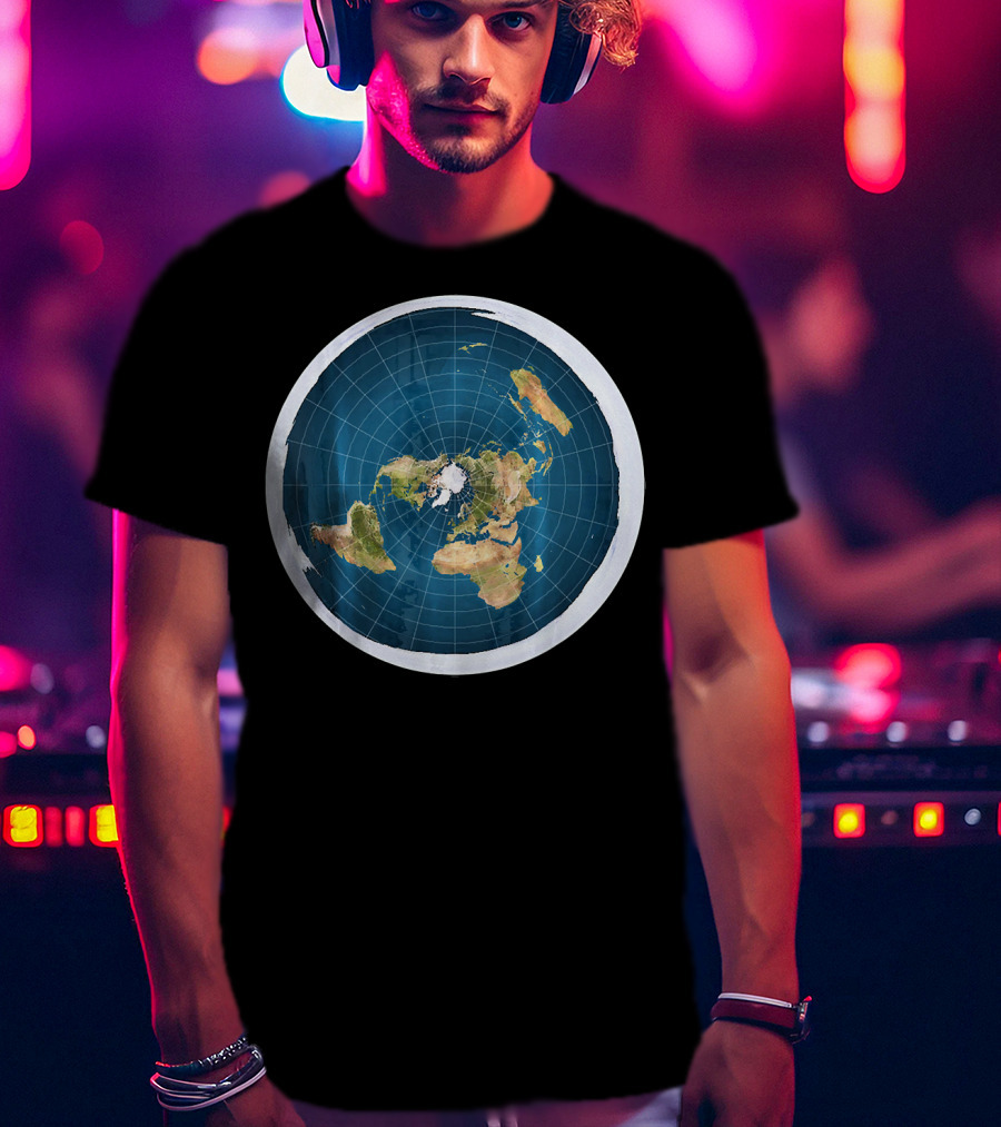 Map Of The Flat Earth Circular Projection T-Shirt