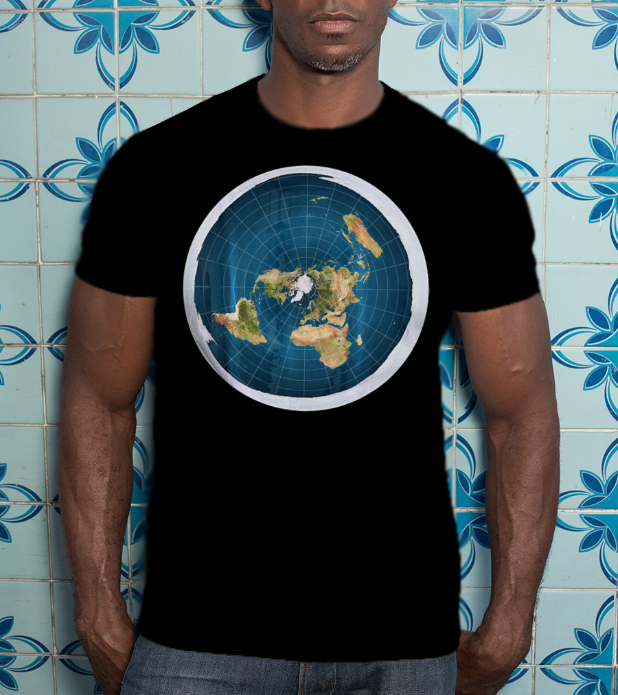 Map Of The Flat Earth Circular Projection T-Shirt