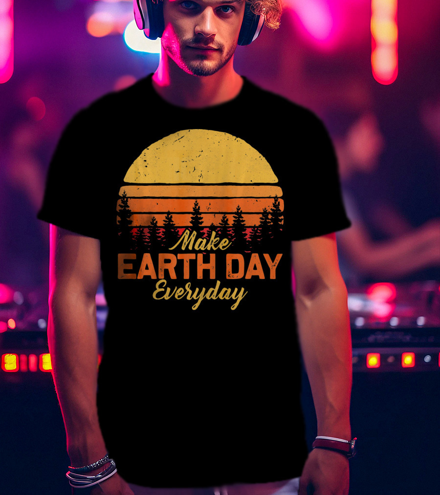 Make Earth Day Everyday Sunset Forest T-Shirt