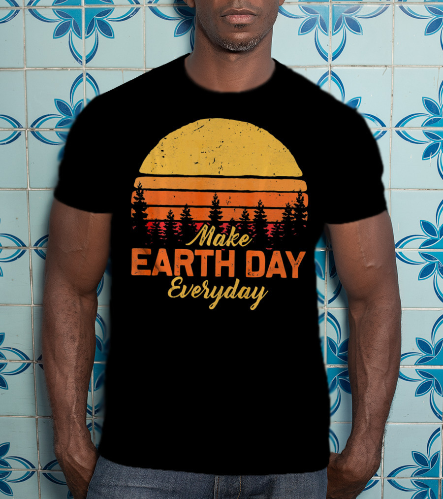 Make Earth Day Everyday Sunset Forest T-Shirt
