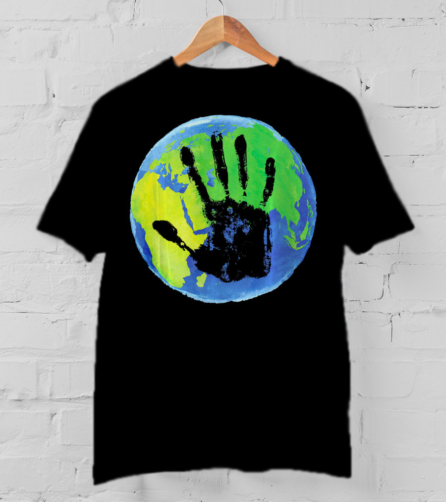 Earth Day Globe With Handprint Nature Conservation T-Shirt