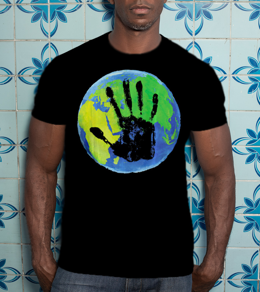 Earth Day Globe With Handprint Nature Conservation T-Shirt