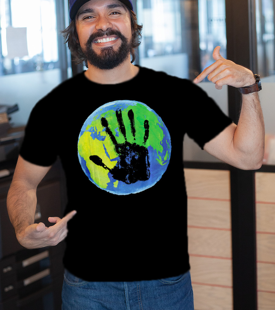 Earth Day Globe With Handprint Nature Conservation T-Shirt