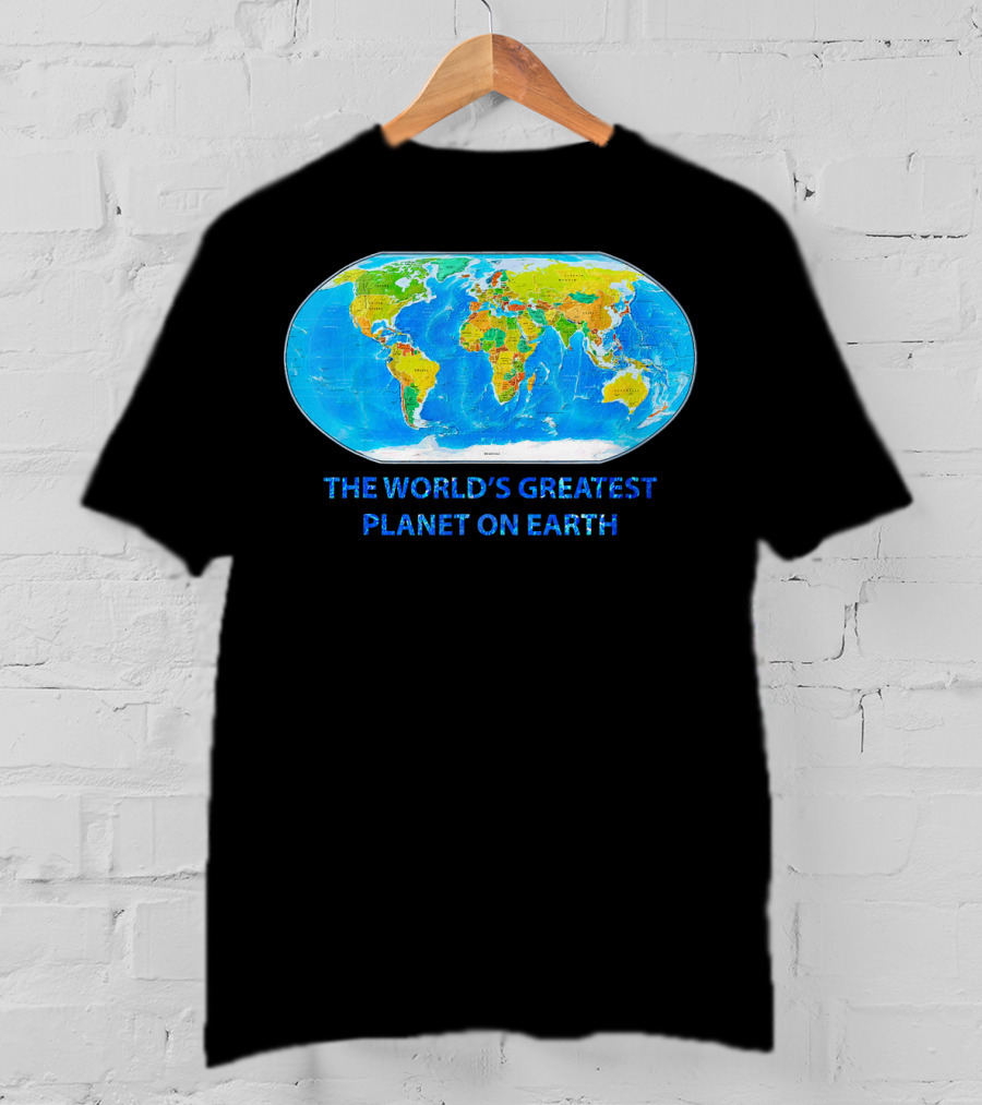 The World's Greatest Planet On Earth Map T-Shirt