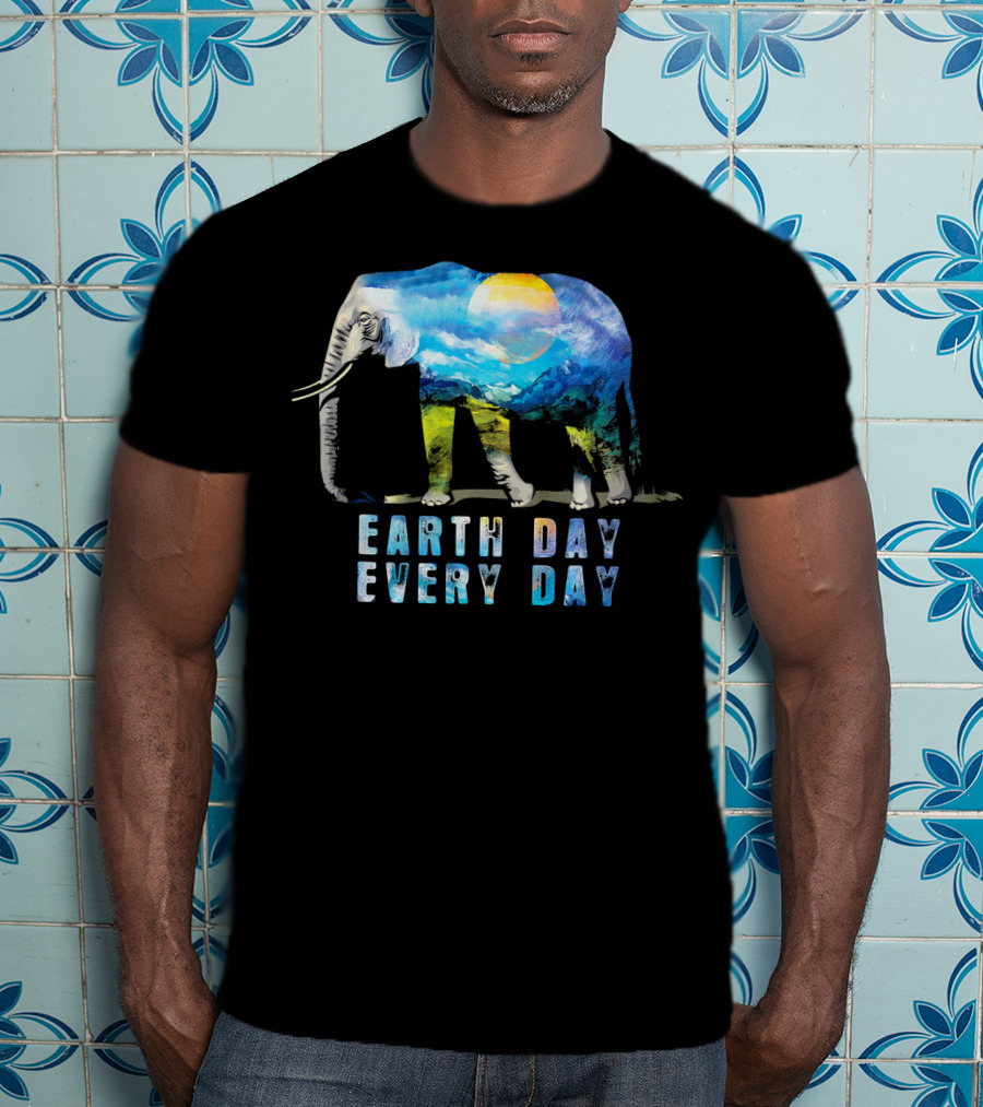 Elephant Earth Day Every Day Nature Scene T-Shirt