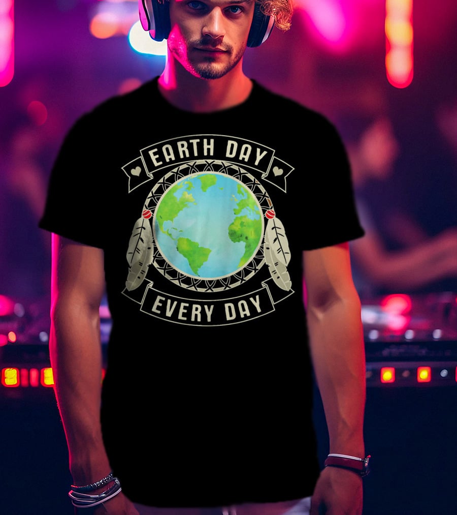 Earth Day Every Day Dreamcatcher Globe Feathers T-Shirt