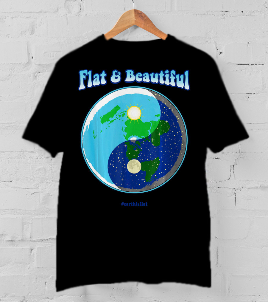 Flat And Beautiful Earth Ying Yang #earthisflat T-Shirt