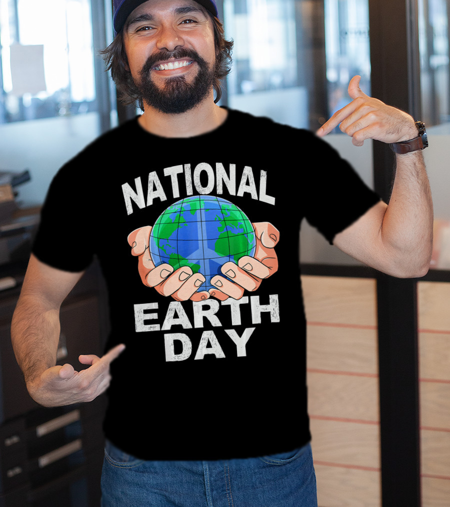 National Earth Day Nature Hands Holding Globe April T-Shirt