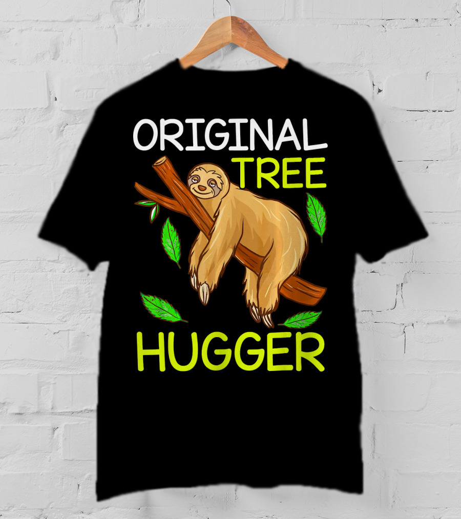Original Tree Hugger Sloth Environmental Climate T-Shirt