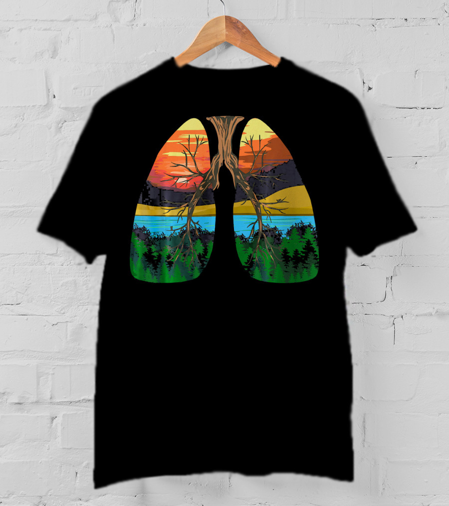 Lungs Of Nature With Forest Landscape For Earth Day Environment T-Shirt