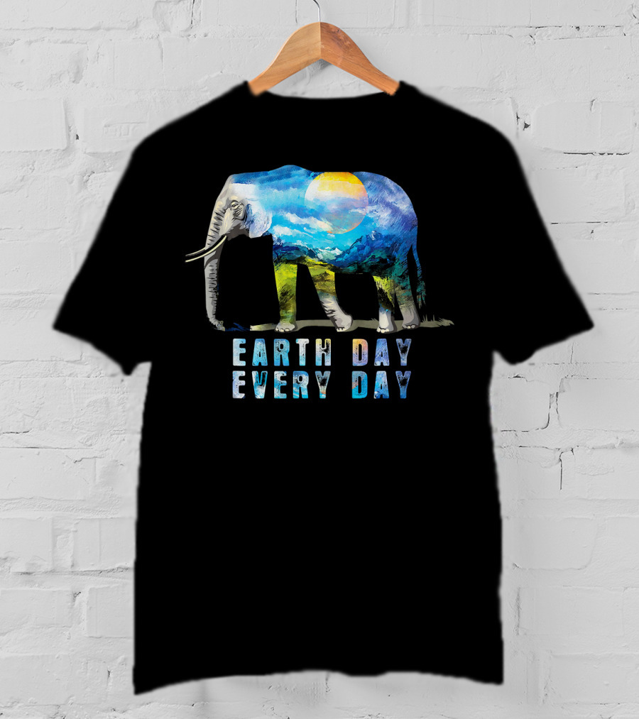 Earth Day Every Day Elephant Love T-Shirt