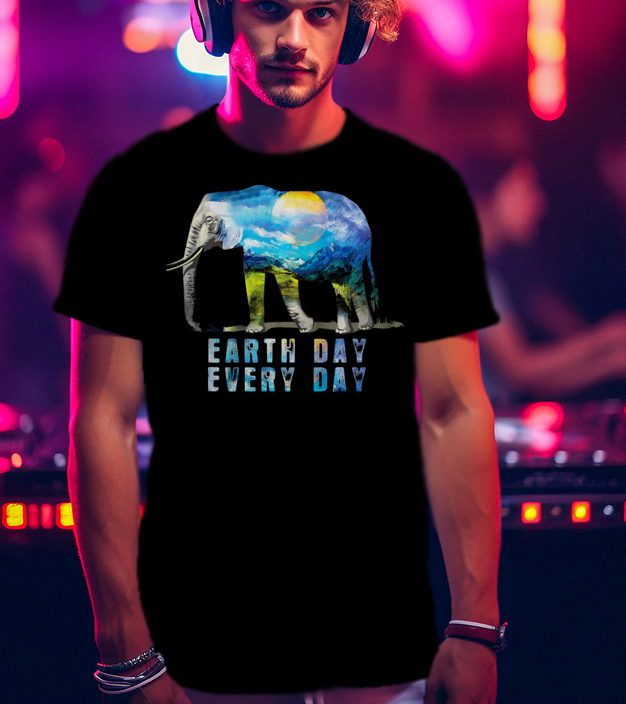 Earth Day Every Day Elephant Love T-Shirt
