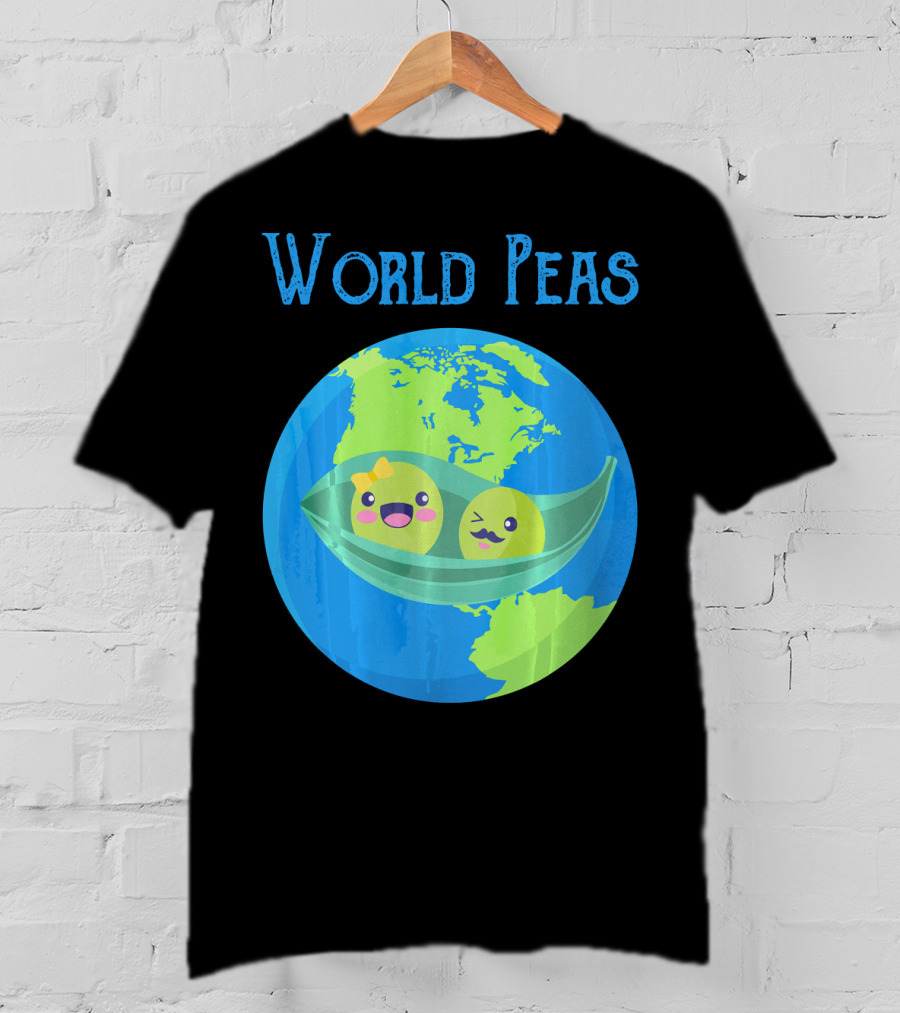 World Peas Funny World Peace Pun Earth Peas T-Shirt