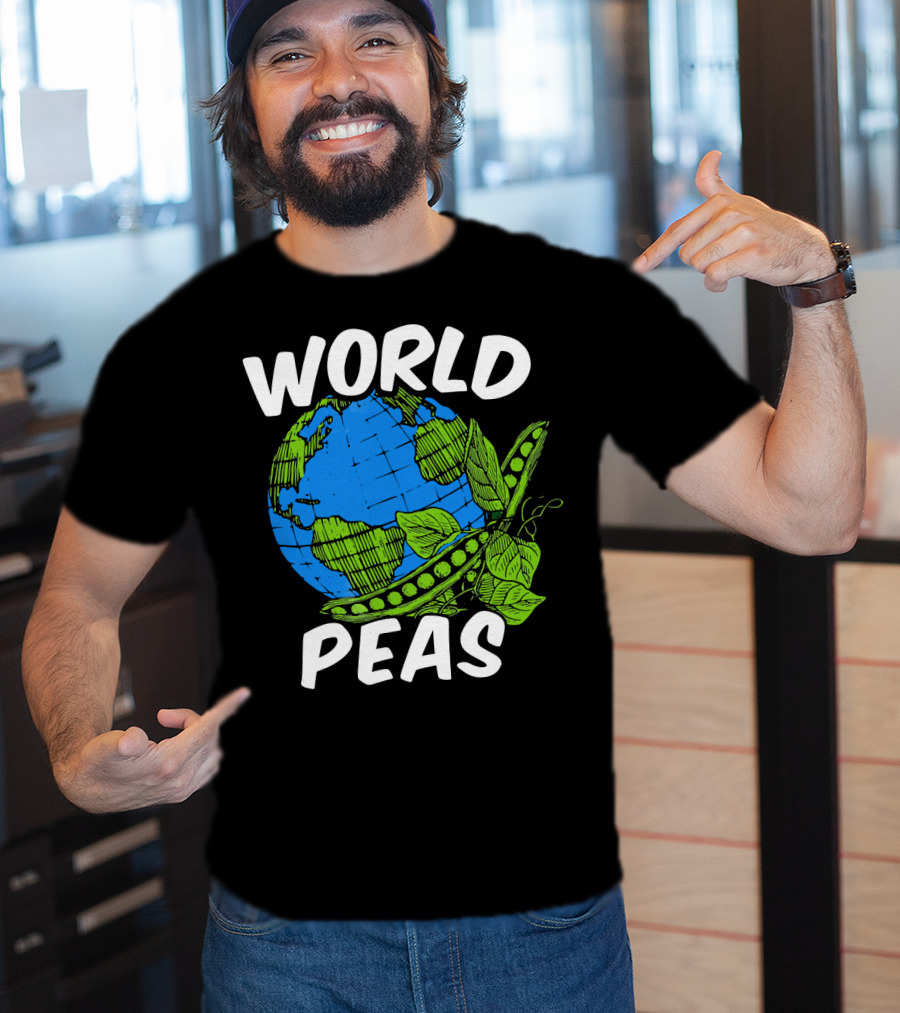World Peas Pun Funny Peace On Earth T-Shirt