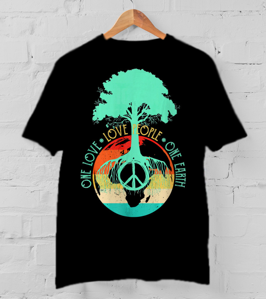 One Love People One Earth Peace Tree T-Shirt